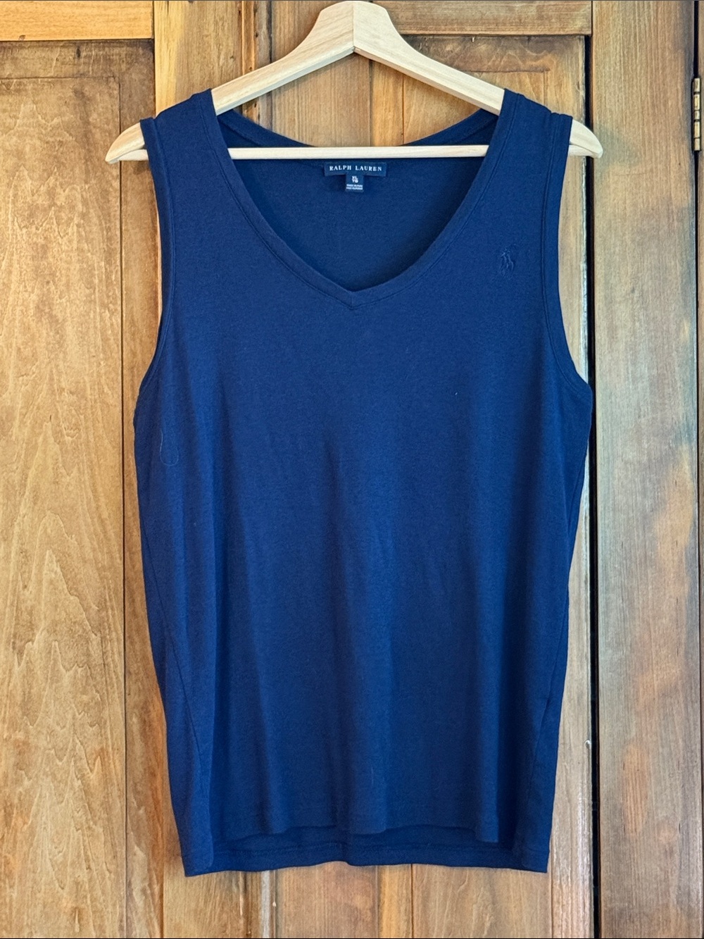 Women’s L Ralph Lauren Navy Blue V-Neck Tank Top